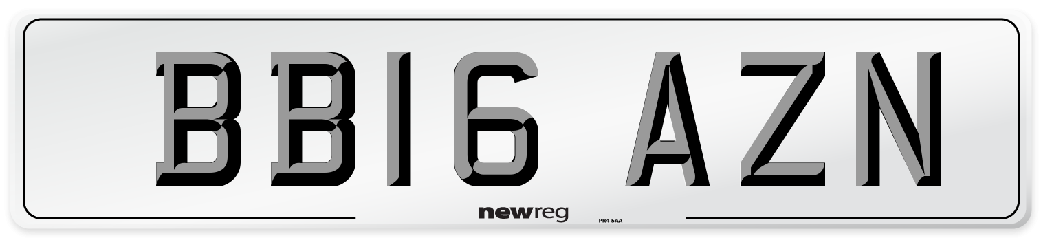 BB16 AZN Number Plate from New Reg